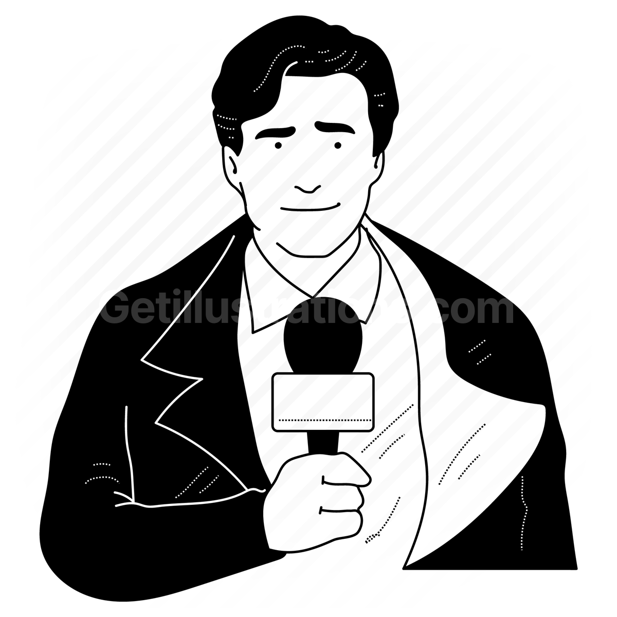 reporter, reporting, microphone, news, broadcast, interview, man